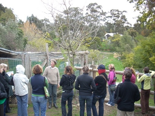 david holmgren giving talk to tour guests